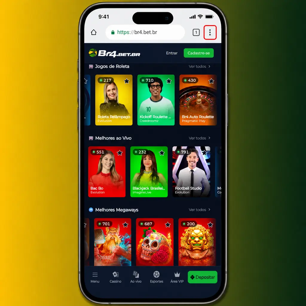 Download do APK BR4bet para Android com instruções de instalação passo a passo fora da Google Play.