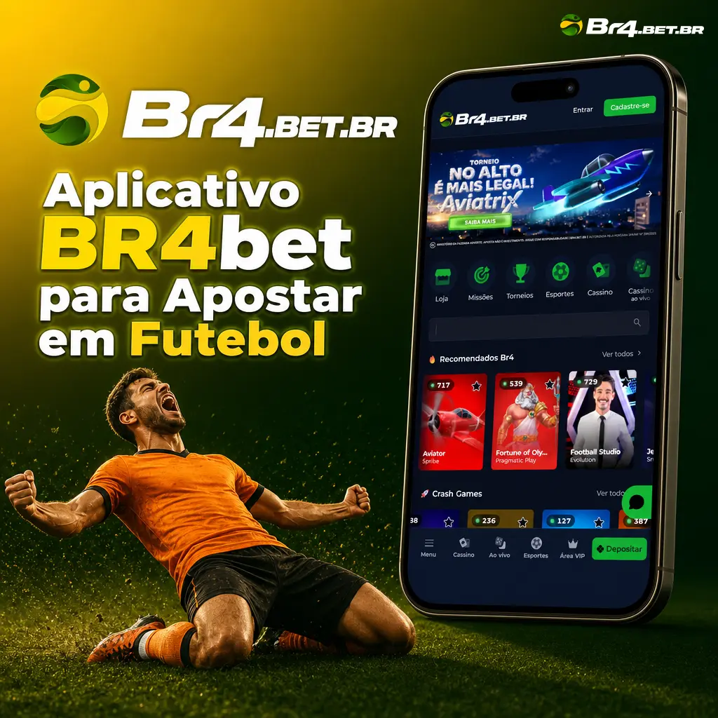 Aplicativo BR4bet para apostar em futebol com cotações ao vivo, disponível para Android e iOS