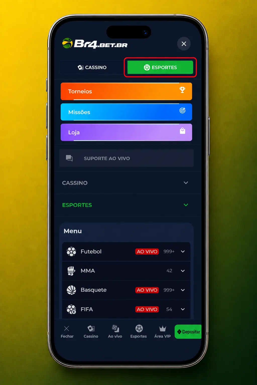 Apostas em e-sports pelo aplicativo móvel BR4bet com odds ao vivo e passo a passo de instalação