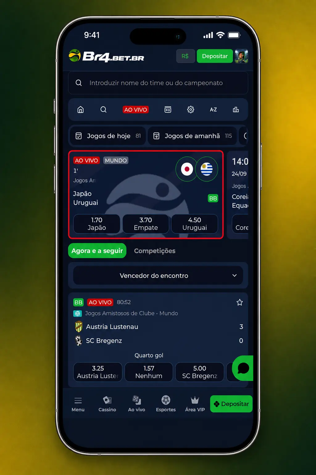App BR4bet para apostas em Fórmula 1, com mercados ao vivo, pole position e notificações push de corrida.
