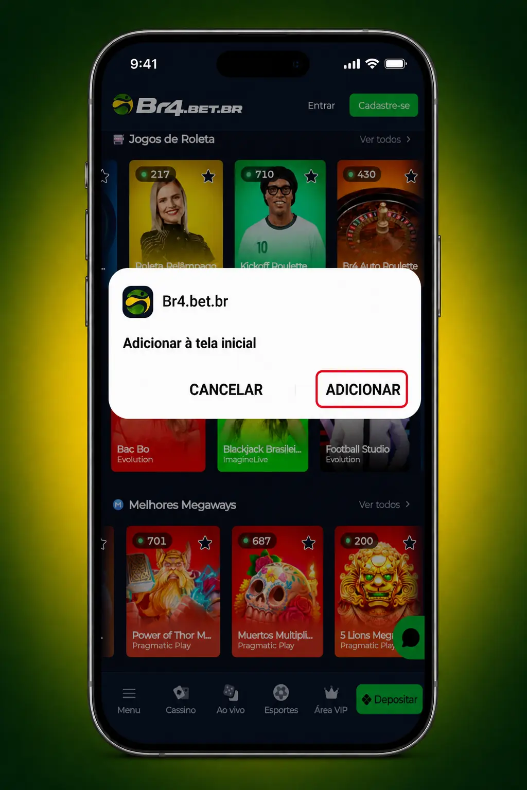 Passo a passo para baixar e instalar o APK do Aviator BR4bet no Android pelo site oficial.