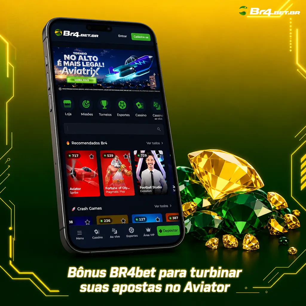 Bônus BR4bet de 100% até R$300 no primeiro depósito para apostar no Aviator e jogos de cassino