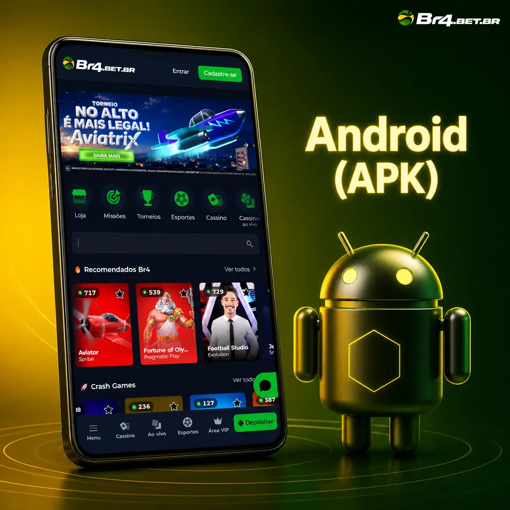 Aplicativo BR4bet em APK para Android, download seguro e testado para apostas em smartphone ou tablet
