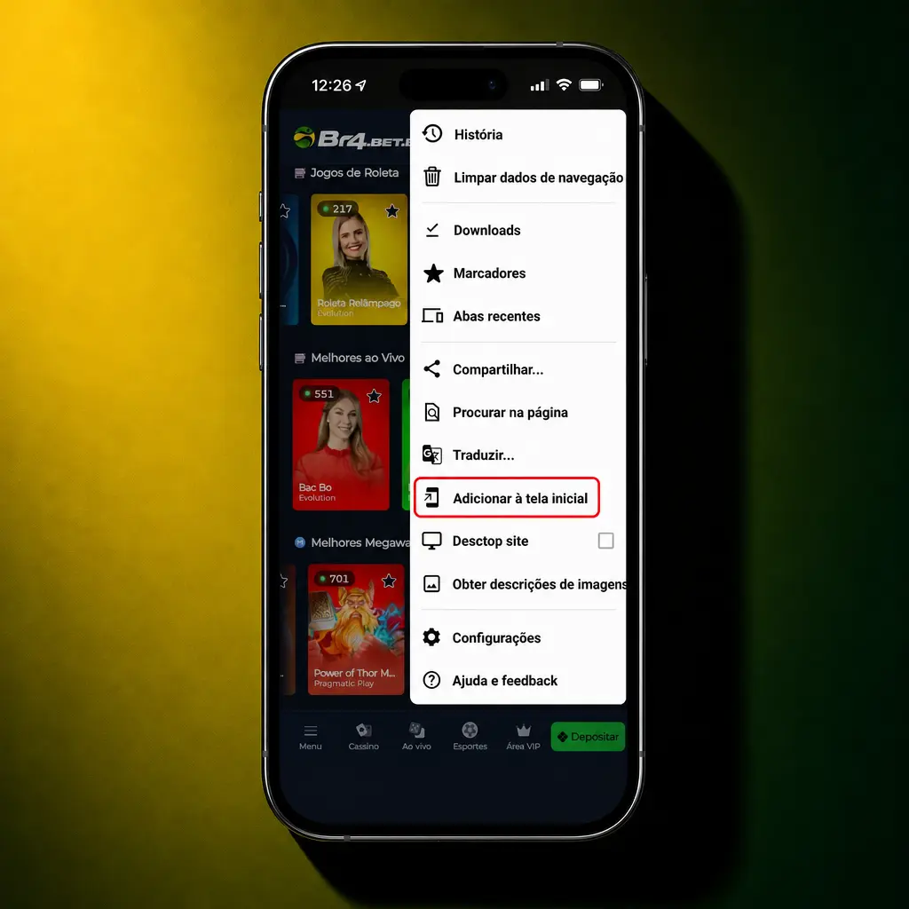 Passo a passo ilustrado para instalar o aplicativo BR4bet em dispositivos Android via APK