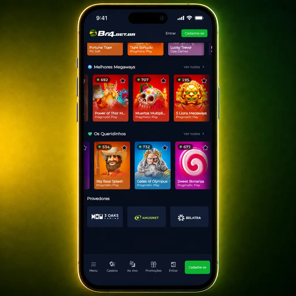 Guia passo a passo para instalar o aplicativo BR4bet em iPhone ou iPad pela Tela de Início do iOS.