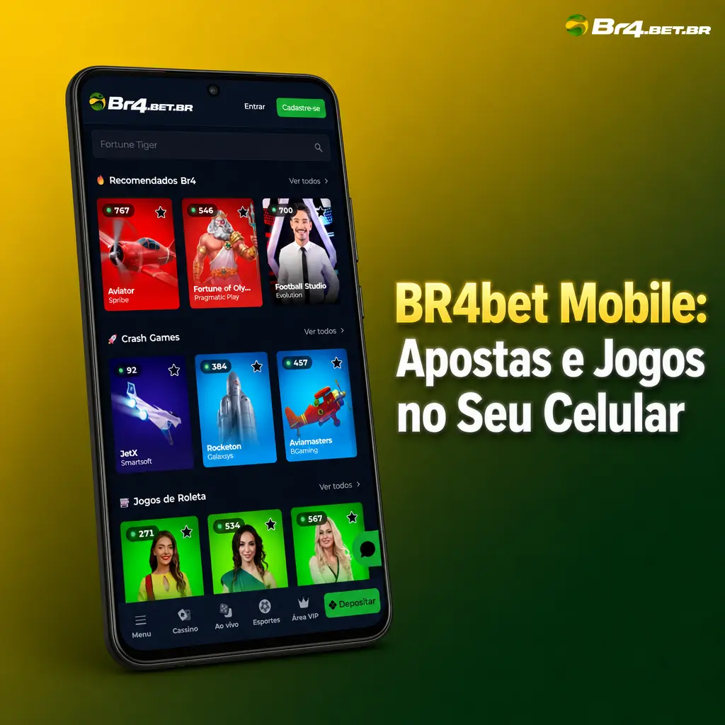 Aplicativo BR4bet mobile para apostas esportivas e cassino online no celular Android e iOS