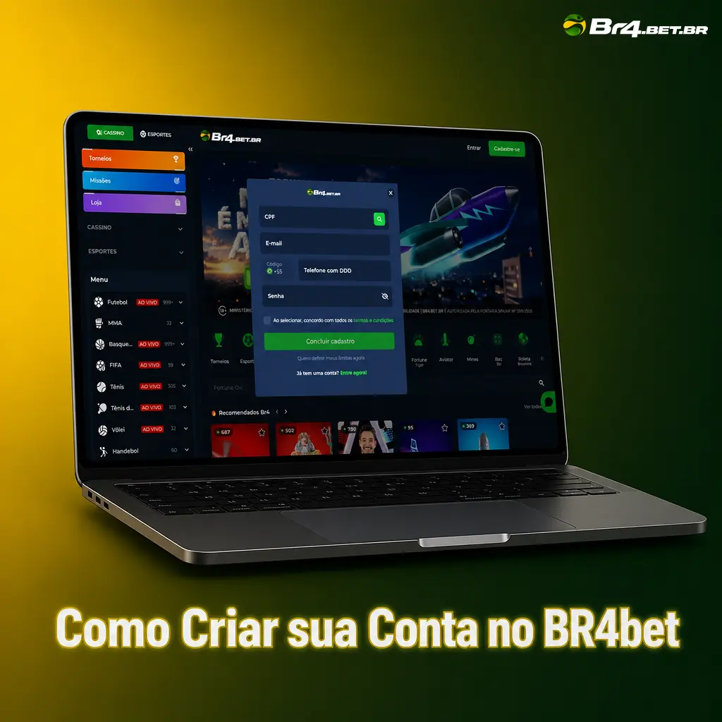 Passo a passo para criar conta no BR4bet: cadastro rápido, dados pessoais, verificação KYC e liberação de saques.