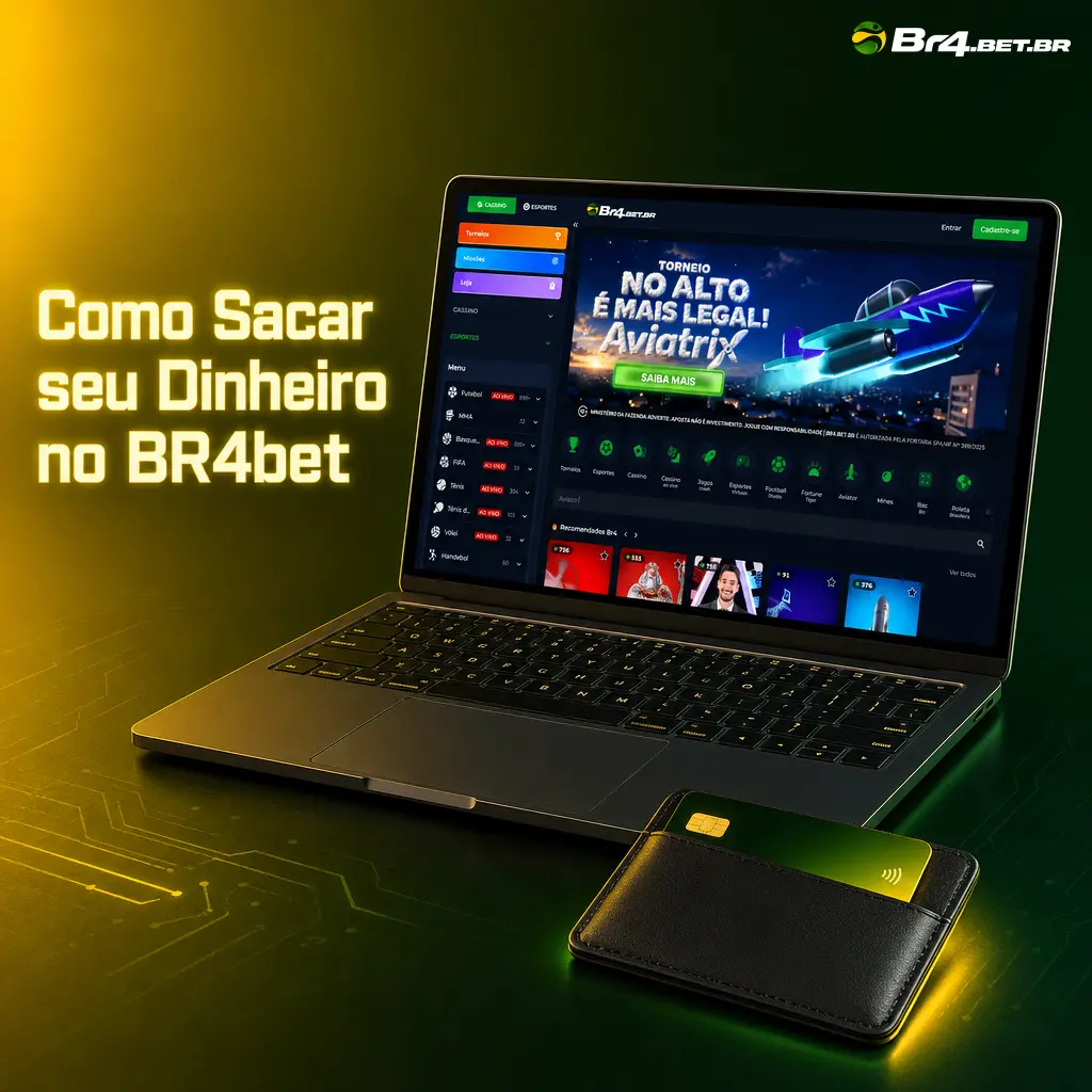 Tela do BR4bet mostrando o processo de saque via PIX, com verificação de conta e histórico de transações