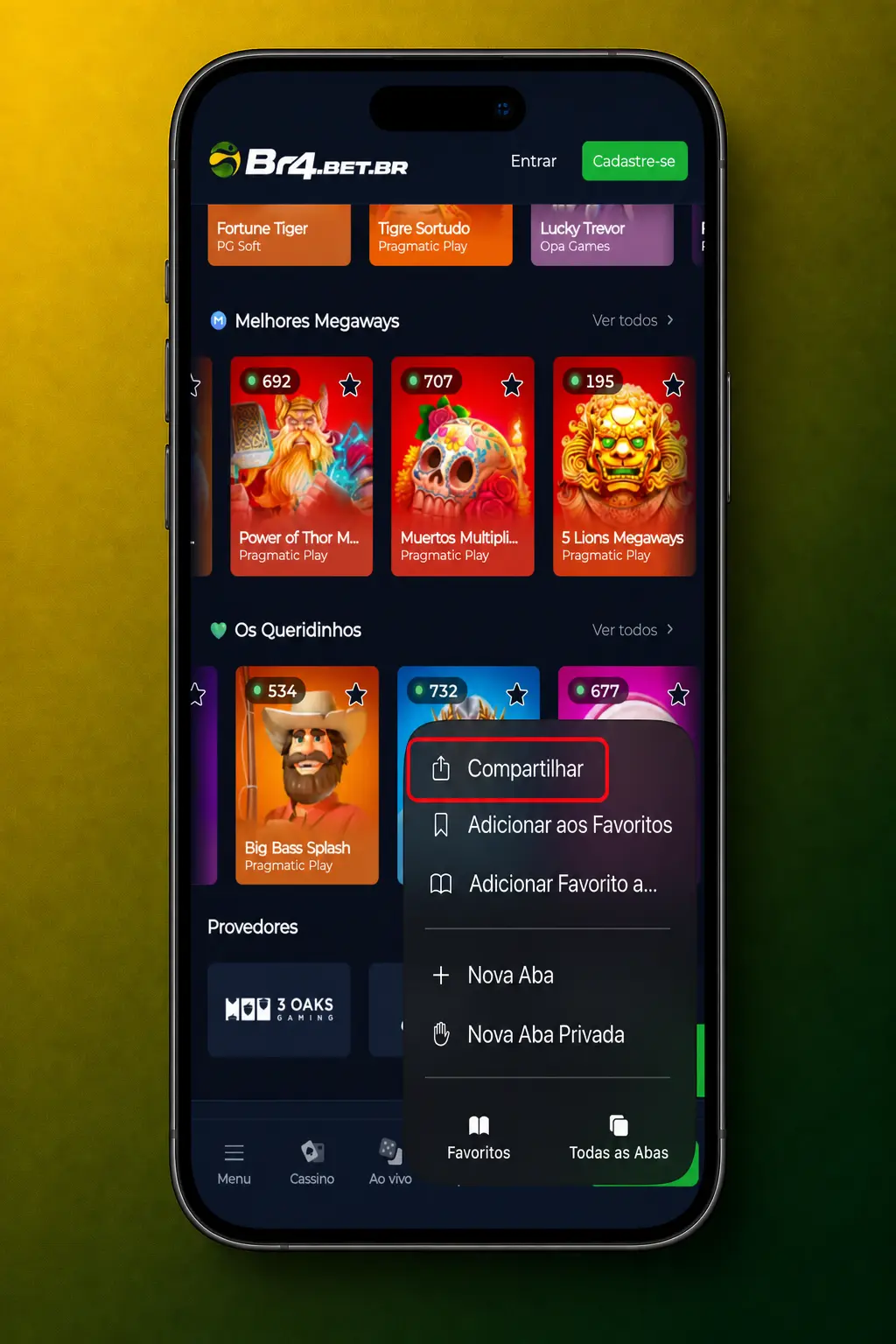 Passo a passo para instalar o aplicativo Aviator BR4bet no iOS pela App Store e jogar na aba de cassino