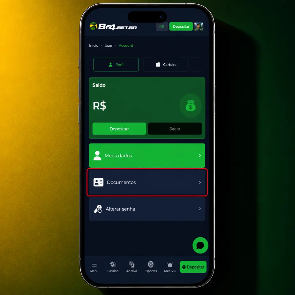 Passo a passo para verificação de conta na BR4bet com login, documentos e comprovante de endereço.