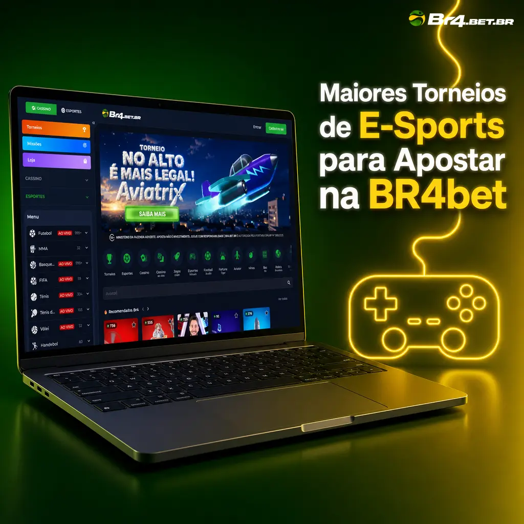 Principais torneios de e-sports como CS2, Dota 2, LoL e Valorant disponíveis para apostas na BR4bet.