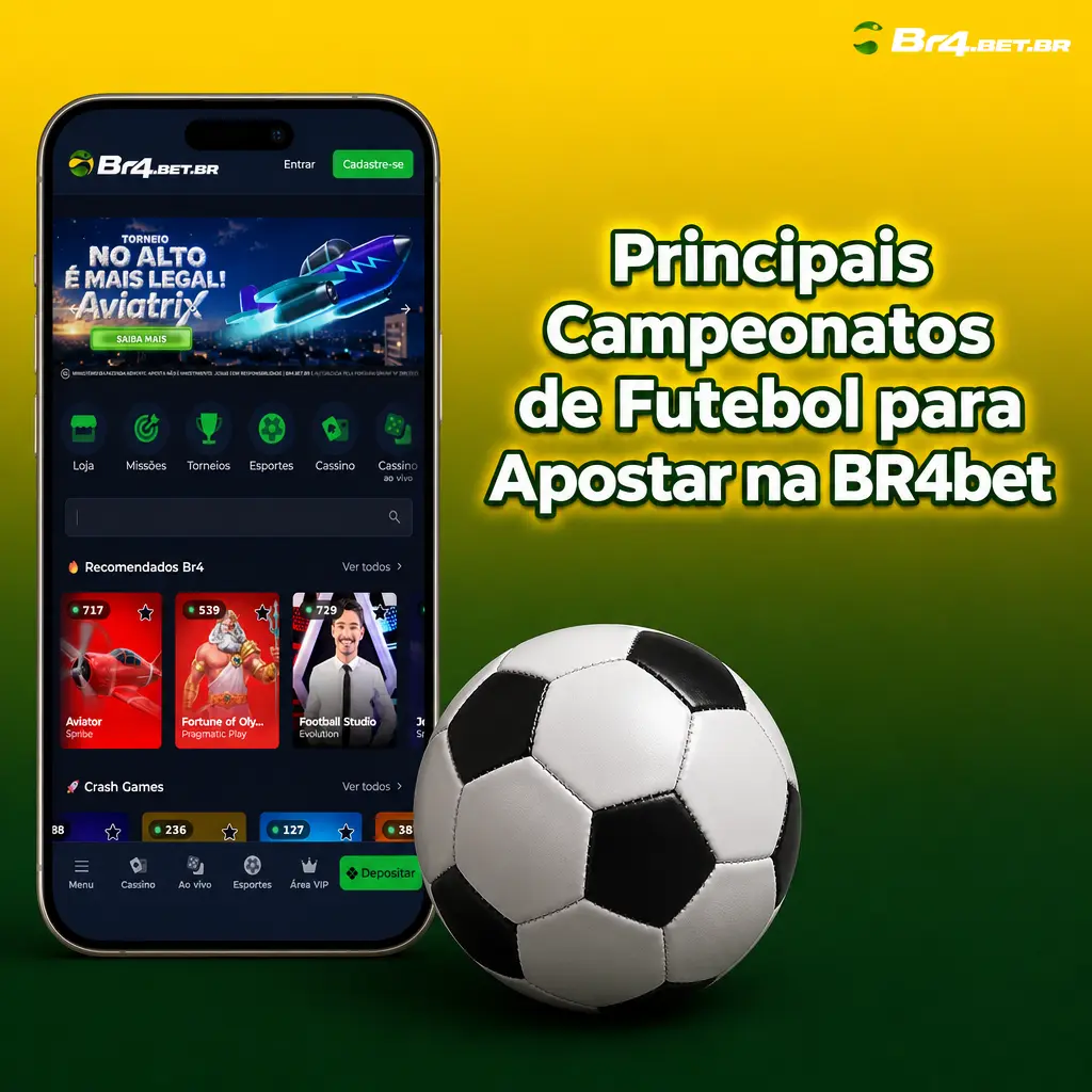 Principais campeonatos de futebol nacionais e internacionais disponíveis para apostas esportivas na plataforma BR4bet