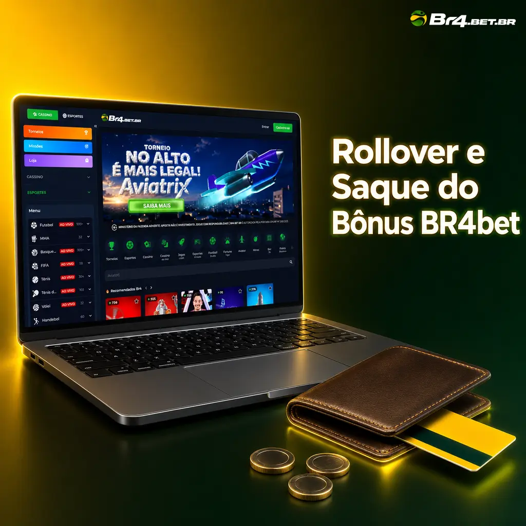 Explicação do rollover e saque do bônus BR4bet: regras de cumprimento, prazos e condições antes de apostar.