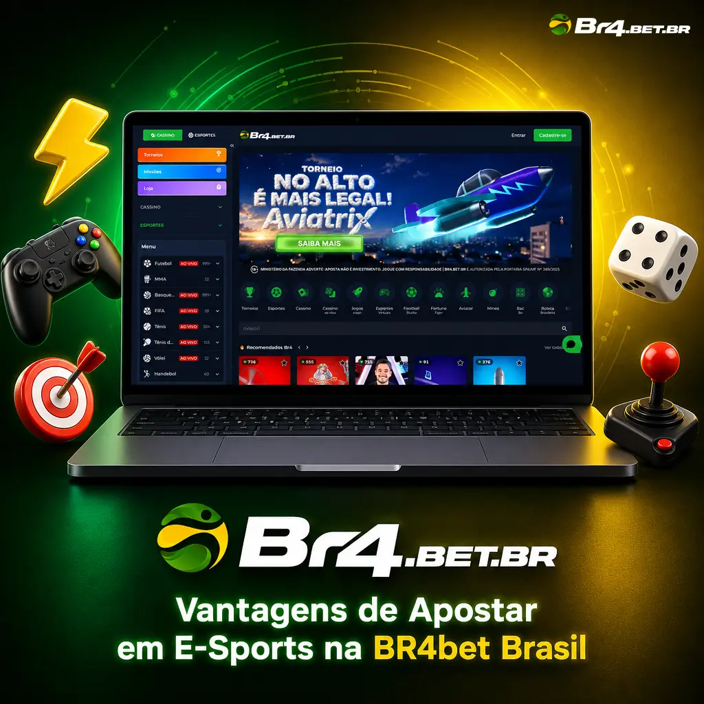 Vantagens de apostar em e-sports na BR4bet: bônus, Pix rápido, suporte 24h e app com cashout