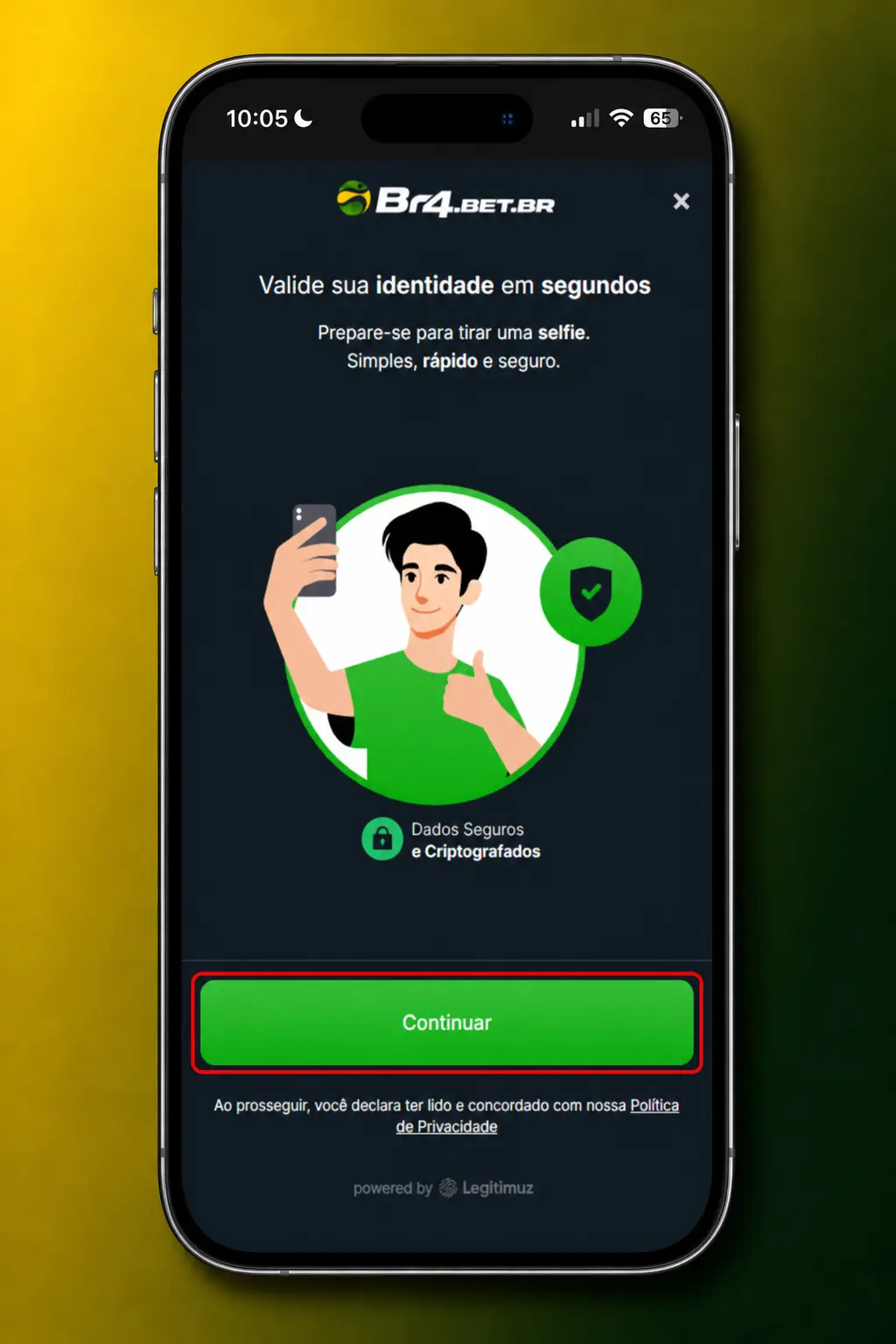 Passo a passo da verificação de identidade (KYC) no BR4bet, com envio de documentos e comprovante de residência.