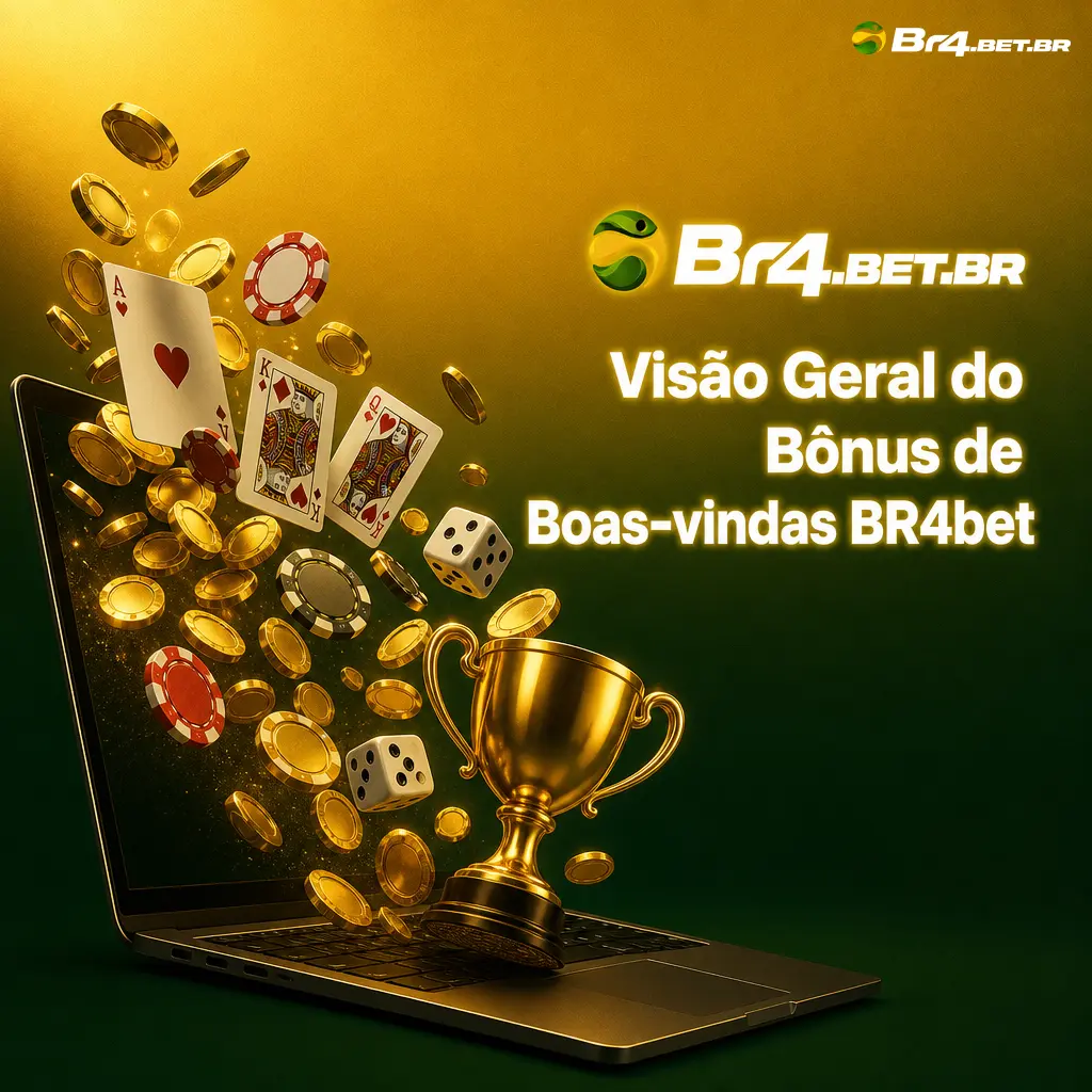 Tabela com condições do bônus de boas-vindas BR4bet: 100% até 300 reais, depósito mínimo de 30 reais e rollover de 15x.